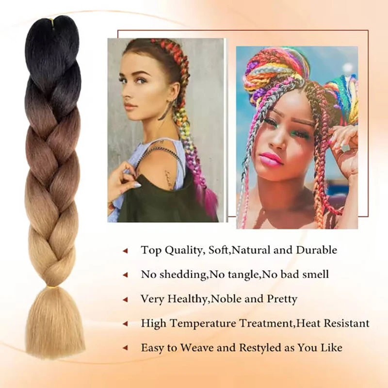 New Colors Synthetic Hair Twist Braids Ombre Color For white Women Braiding Hair Extensions Jumbo Braids Hair