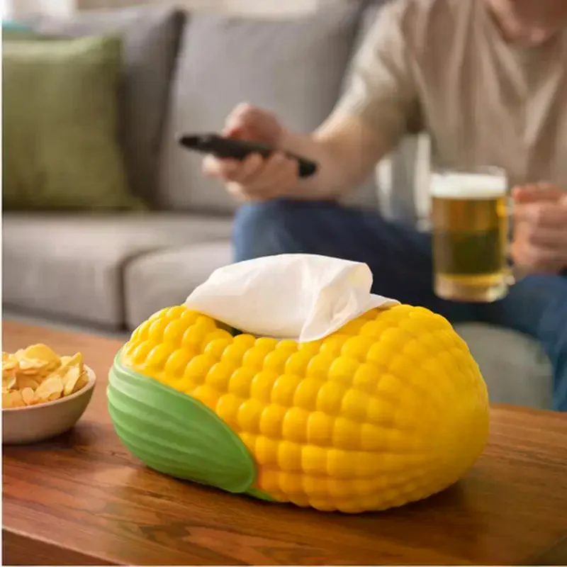 

Corn Shape Tissue Box Soft Waterproof Tissue Box Cover Silicone Reusable Wet Wipe Box Holder Bathroom Kitchen Paper Holder