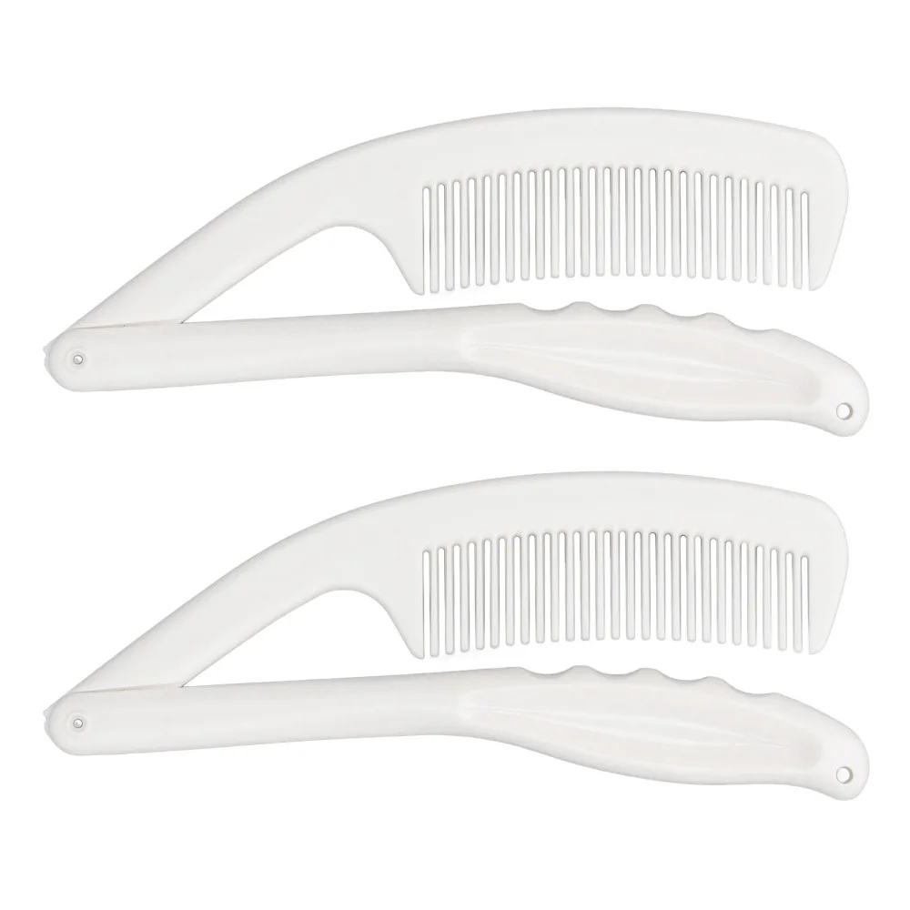 

ABS Material Long Curved Handle Comb Extra Long Length Lightweight Folding Hair Comb Foldable Design Easy Grip