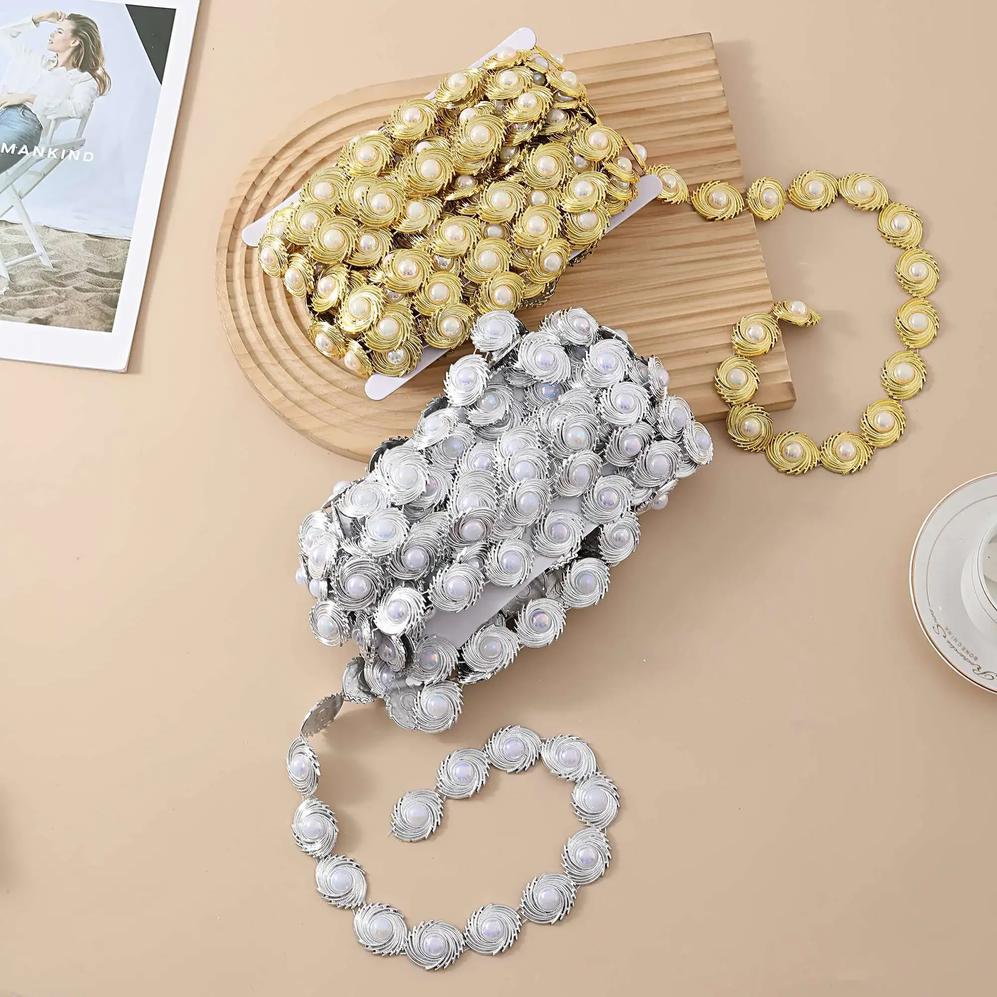 

5 ярдов акриловые жемчужные бусины-цепочки для дома, свадьбы, вечеринки, украшения одежды, аксессуары, платье «сделай сам», кружевное шитье, аксессуары «сделай сам»