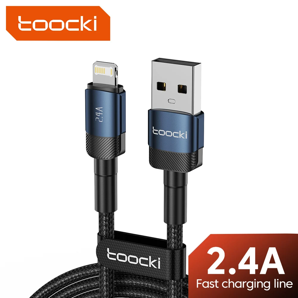 Toocki USB iPhone Cable 2Pack Aluminum Fast Charging Charger USB to iP Cable for iPhone 14 13 12 Pro Max X 8 Plus iPad Data Cord