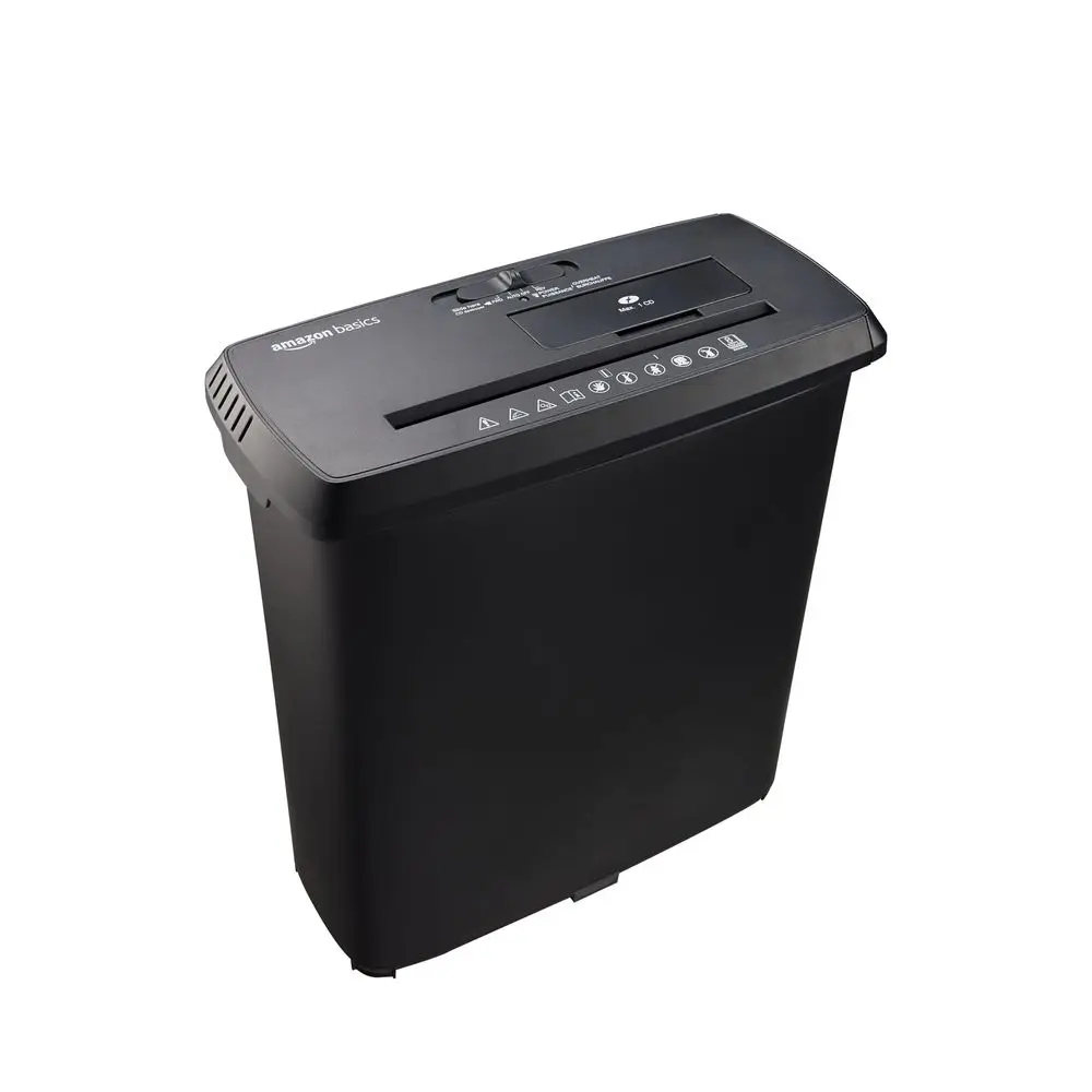 8Sheet Strip Cut Paper Shredder for Home and Office, CD Credit Card Shredder, 3.4 Gallon Bin, Black