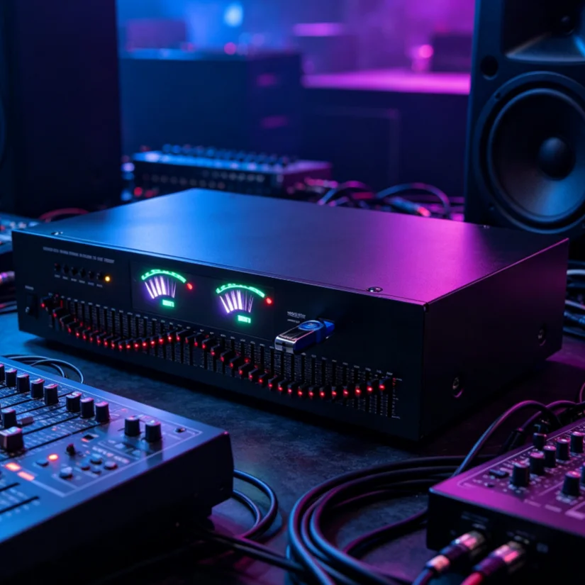 Bluetooth 5.0 Stereo Equalizer 40 Band EQ Treble Mid Bass Adjustment TF Card Play HiFi Sound Tuner For Household Audio System