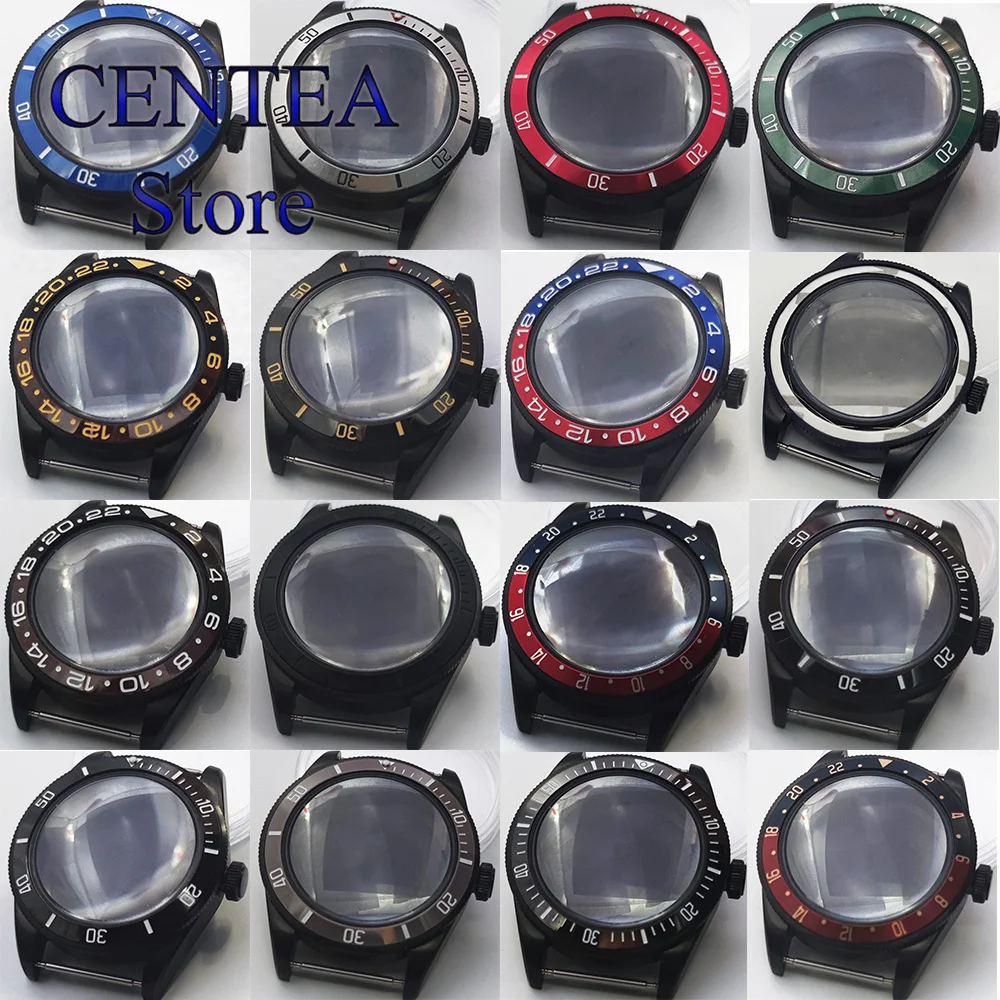 

RICHUS 39mm Black Stainless Steel Watch Case Sterile Domed Sapphire Glass Solid Cover fit NH35 NH34 NH36 ETA2824 PT5000 Movement