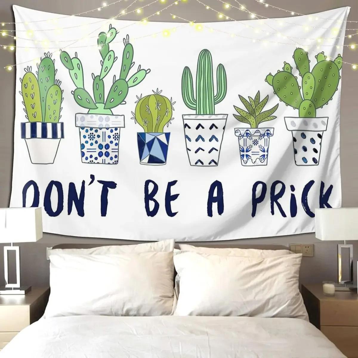 Don't Be A Prick Tapestry Hippie Wall Hanging Aesthetic Home Decoration Tapestries for Living Room Bedroom Dorm Room