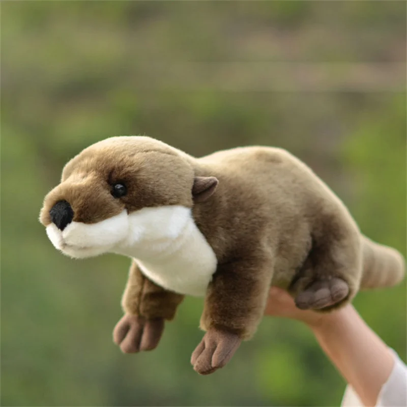 Jouet en peluche de Simulation de loutre 46cm, Animal en peluche réaliste, poupée douce pour enfants, cadeau d\'anniversaire et de noël