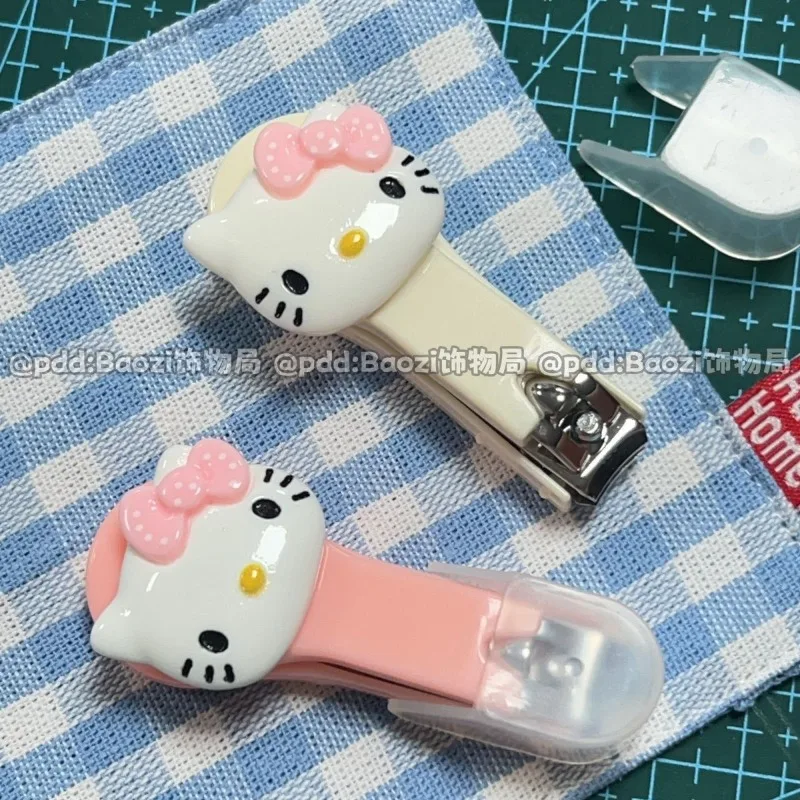 Anime Sanrio Hello Kitty cartoon cute girly heart student portable nail clipper stainless steel nail clipper gift wholesale