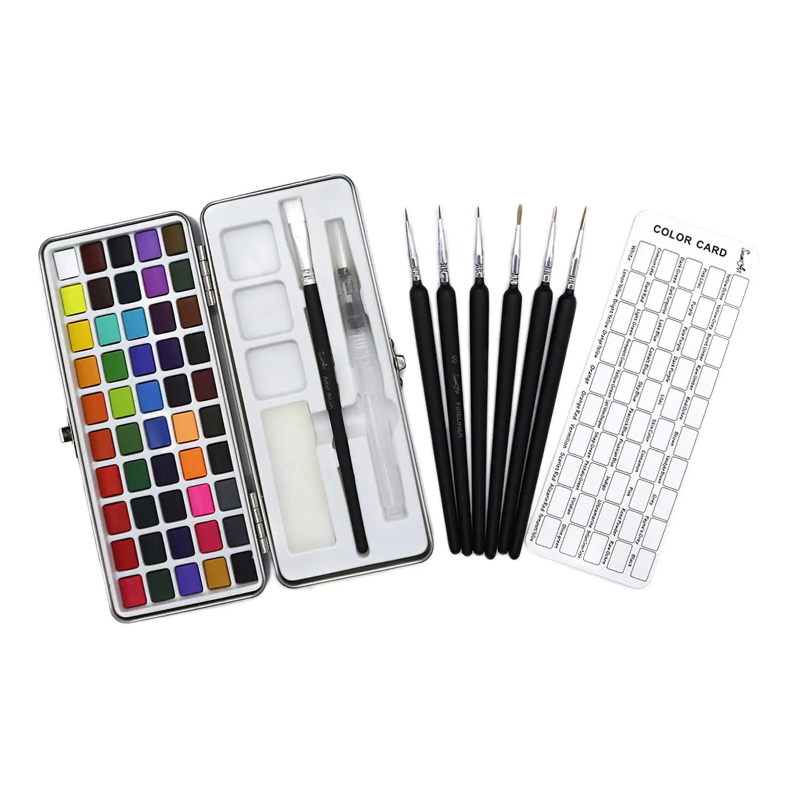 Water Color Paint Palette Kit in Metal Carrying Case Painting Accessories Lightweight