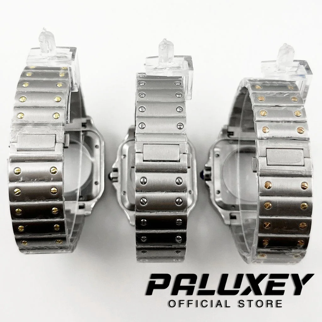 38mm NH35 Square PVD 316L Steel Watch Accessories Santos Modification Parts for NH35 4R35 NH36 Movements Suitable for 27mm Dial