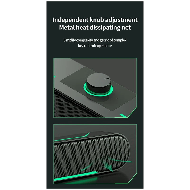 デスクトップおよびゲーム用の大容量LEDスピーカー,新しいハイファイステレオスピーカー