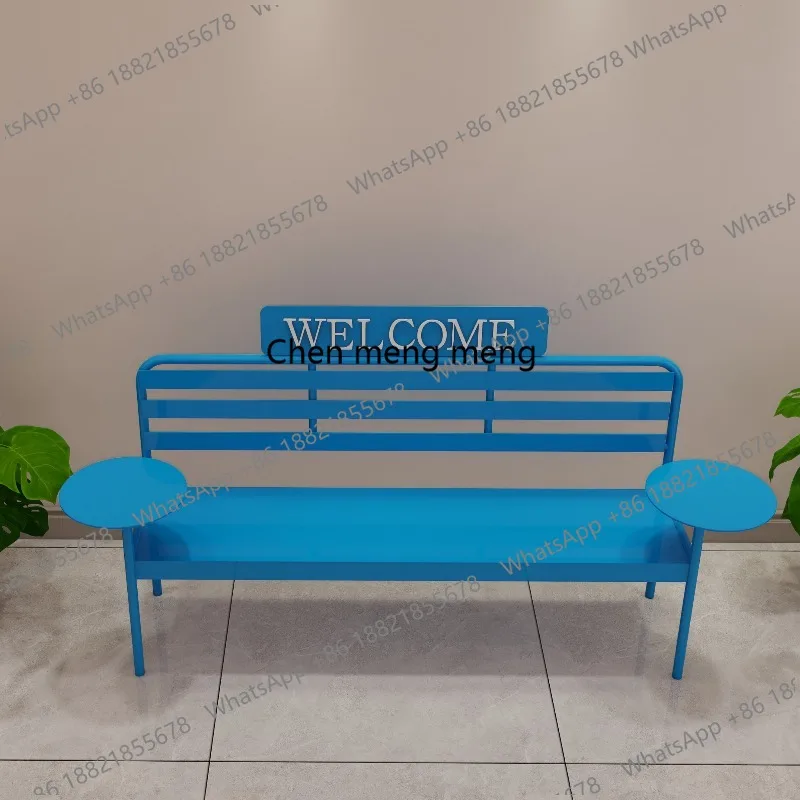 Nordic Creative Outdoor Garden Bench Modern Design Café Mall Rest Bench Wrought Iron Outdoor Furniture muebles jardin
