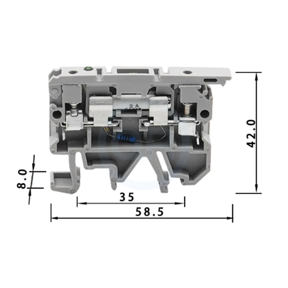 ( Pcs) Ask-1en Illuminated Fuse Terminal Block Jxb-2.5rd Rail-mounted Fuse 4mm² Ask1en