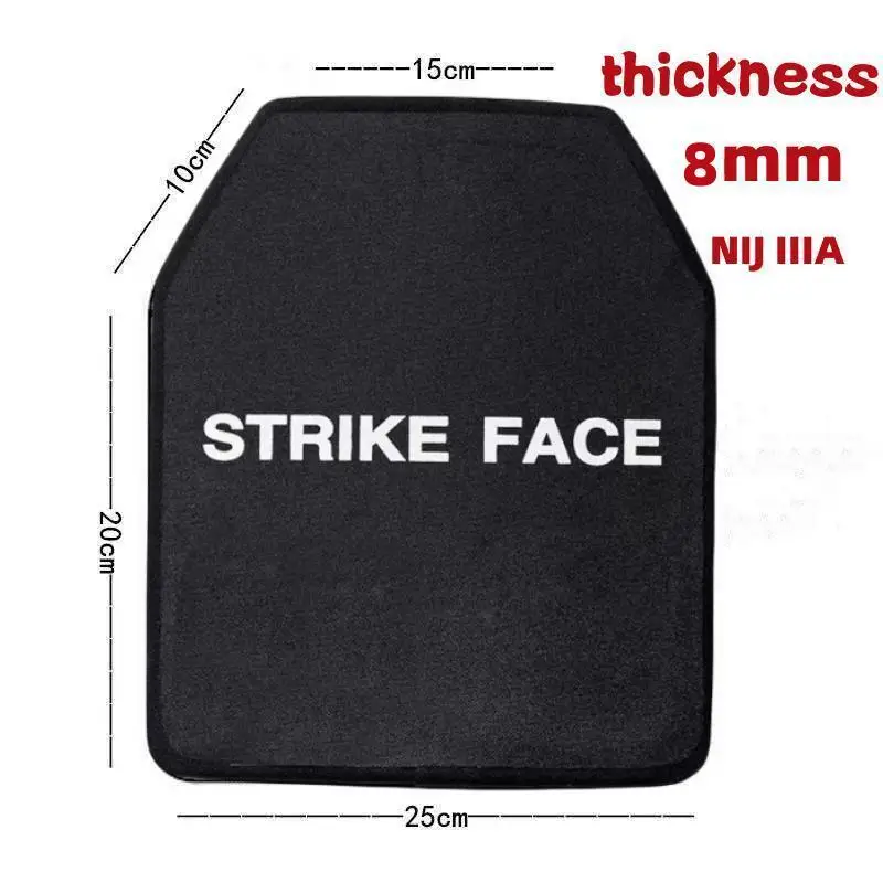 Ballistic NIJ IIIA bulletproof plate 10x12 inch lightweight tactical UHMWPE independent bulletproof vest insertion plate