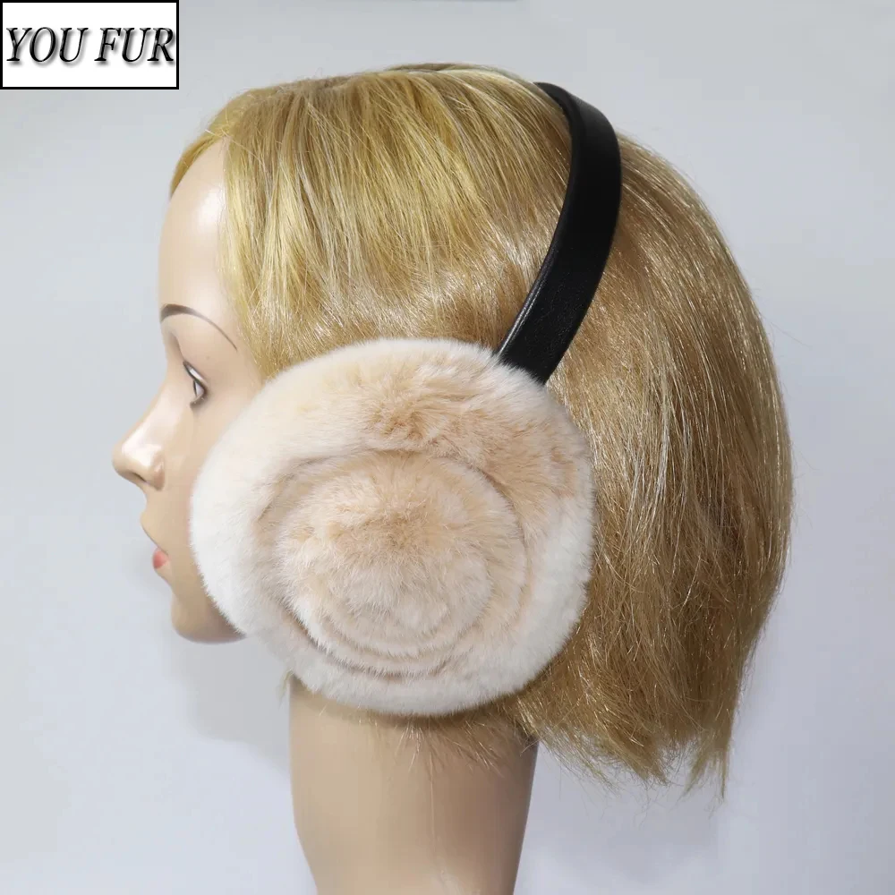 

Rex Rabbit Fur Earmuff Women's Autumn and Winter Warm Earmuffs Earmuff Real Fur Ear Cover Ear Warmer Ear Muffs Winter