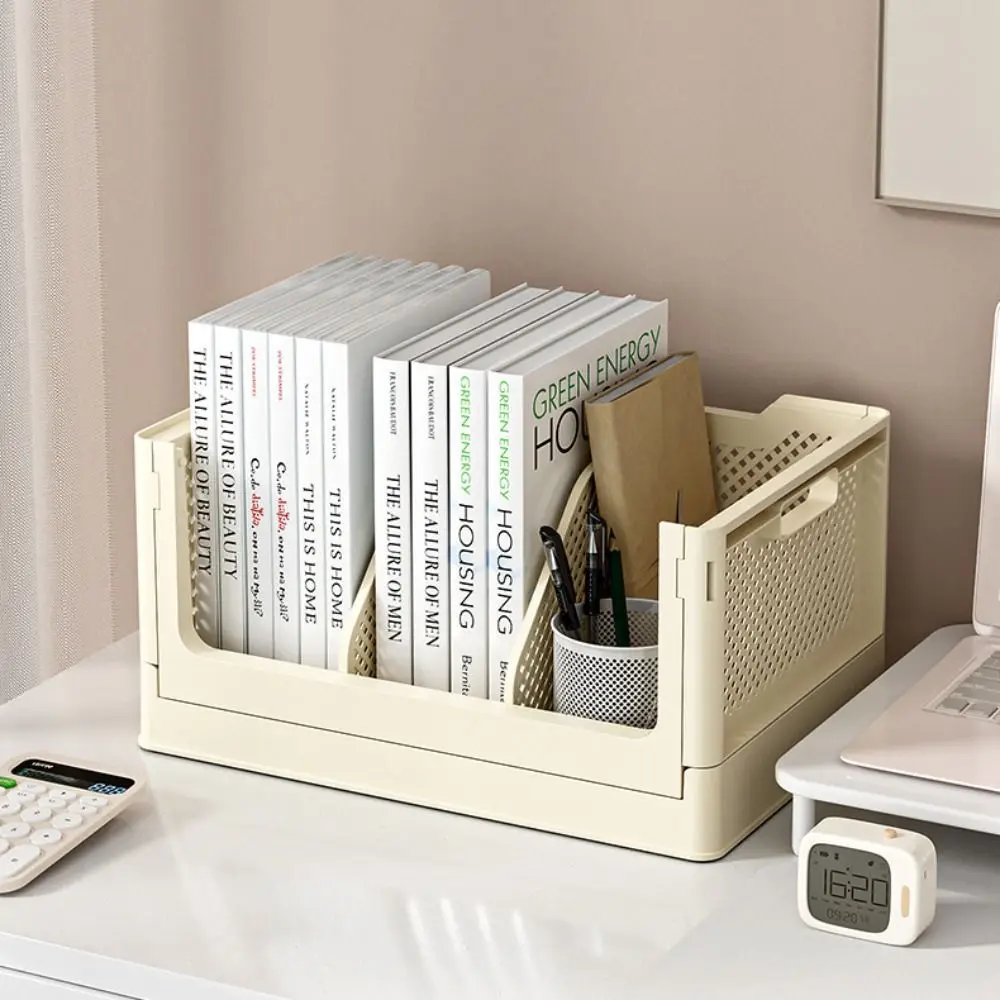 

Large Capacity Foldable Storage Basket Portable Multi-purpose Book Frame with Dividers Toys Storage Bin Clothes Wardrobe Closet