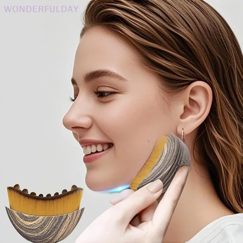 Nova Escova Facial para Contorno Linfático, Escova Facial para Escovação a Seco, Tamanho S, Massageador Facial para Esculpir a Pele, Ferramenta de Mas