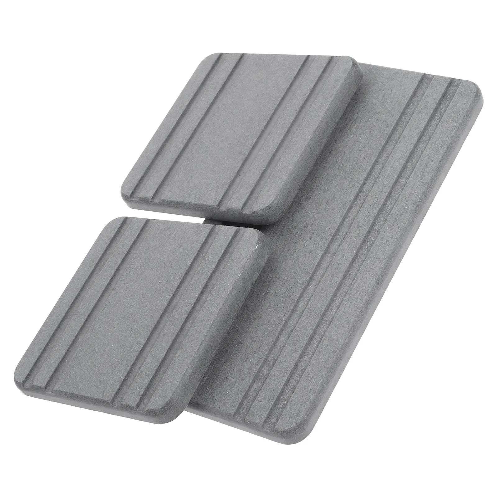 

3 PCS Stone Drying Tray Kitchen Sink Mat Fast Drying Counter Pad Bathroom Vanity Soap Tray 16x12 Inch Dark Grey Reusable Easy