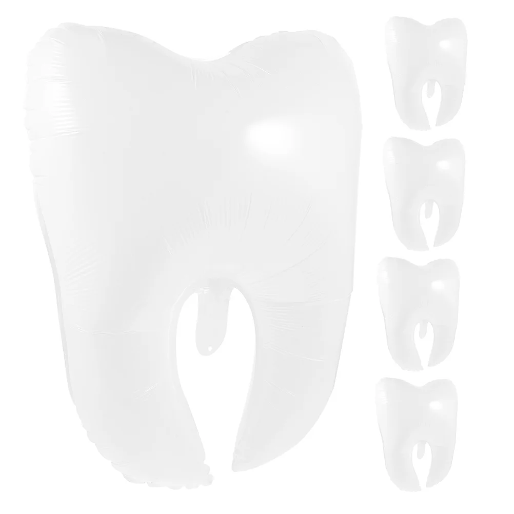 

5pcs Tooth Shaped Balloons Giant Cartoon Inflatable Party Decor For Birthday Shower Wedding Anniversary Decoration Balloon