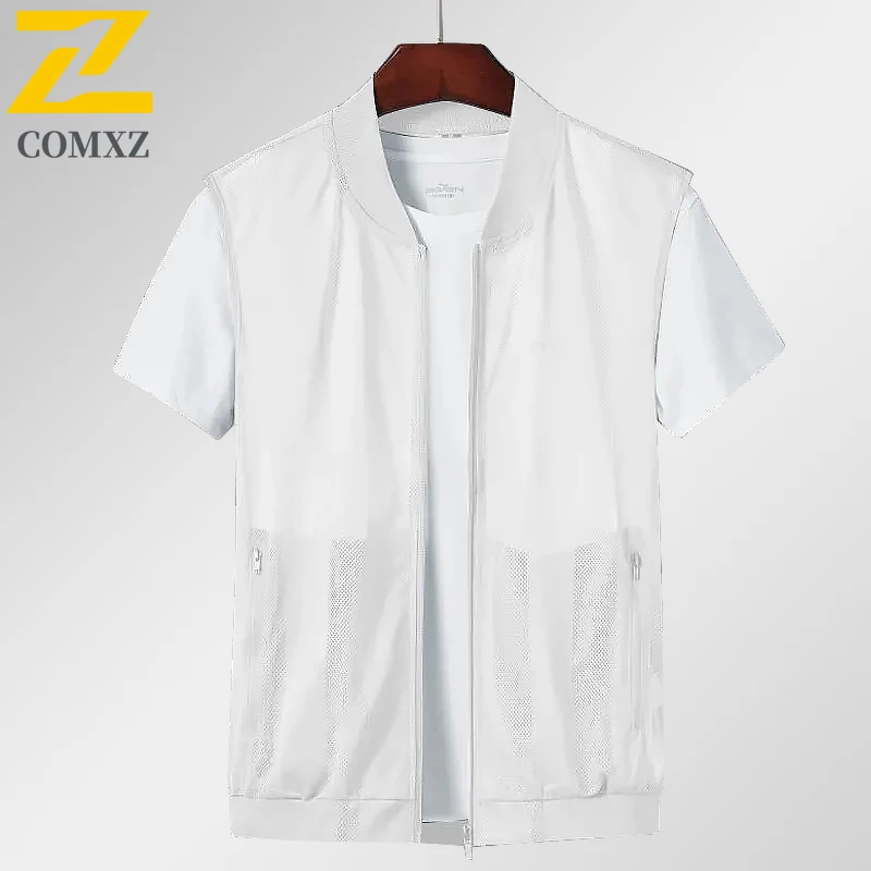 

Ultra Thin Breathable Vest Outdoor Photography Camping Functional Men's Mesh Breathable Thin Top Casual Men's Clothing 4XL 5XL