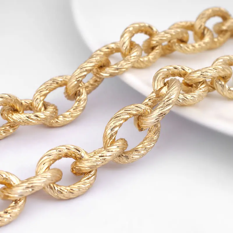 1 Meter Oxidation Gold Color Aluminum Round O Shape Chains High Quality Diy Jewelry Making Supplies Necklace Accessories