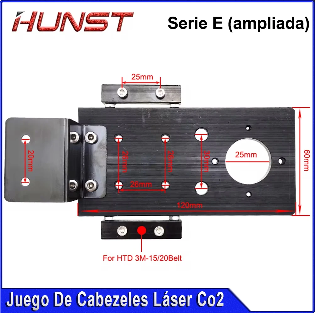عدسة HUNST CO2 Laser Head E Series (موسعة) D20mm FL50.8 و63.5 مرآة 25 مم لآلة قطع النقش بالليزر ذات التنسيق الكبير.