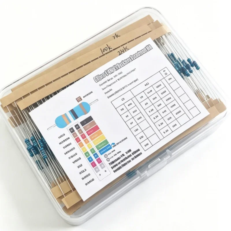 600PCS Metal Film Resistors 1/4W Precision 1% 10R-1M Values 30 Types Set of 20 Each for Electronics and Circuit Projects