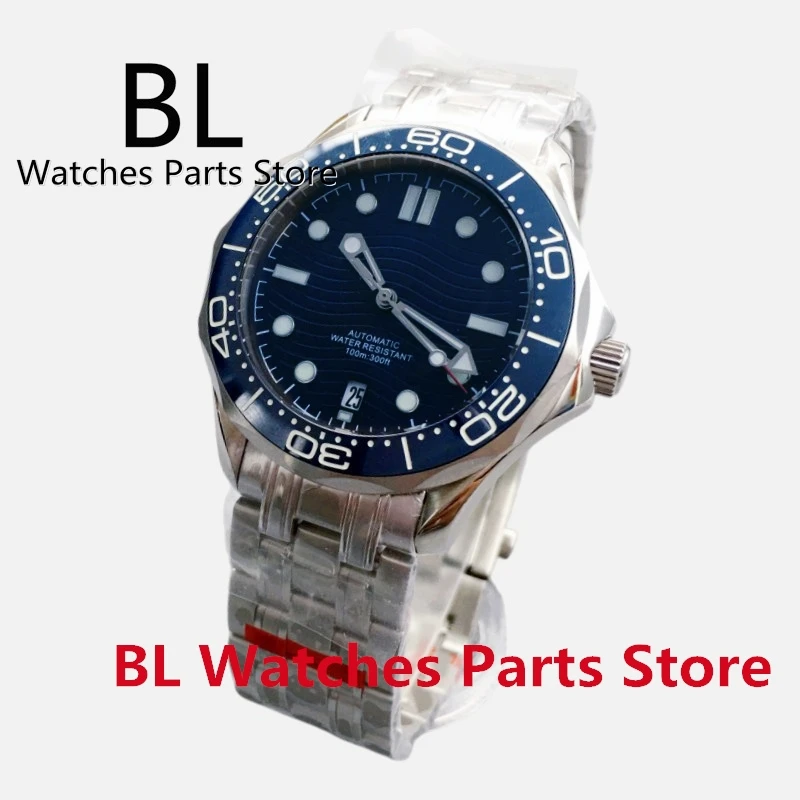 BLIGER 41mm Men\'s Watch NH35 Automatic Blue Dial Ceramic Bezel Luminous Waterproof 6 O\'clock Date Window Mechanical Wristwatch