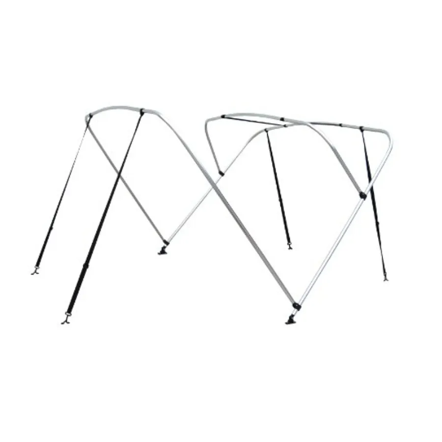 

Storm Front KD Alum Frame Bimini Boat Top with Black Fabric for Boating Sun Protection
