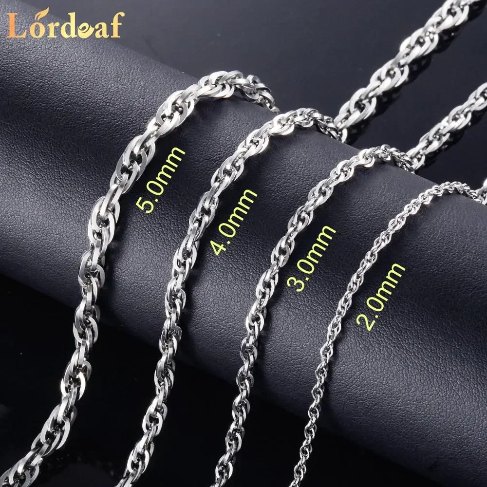 2/2.5/3/4/5mm Stainless Steel Link Chain Men and Women Waterproof Necklace DIY Jewelry Findings Making