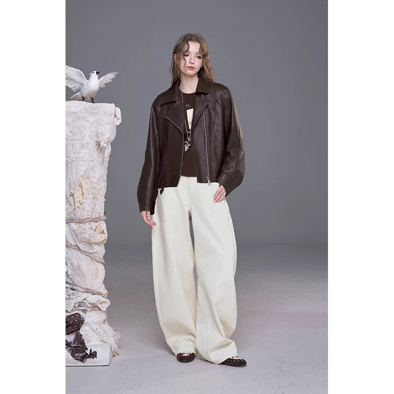 ELFSACK 2025 Winter New Arrivals Contrast Color Hooded and Zip Front Knit Jacket For Woman