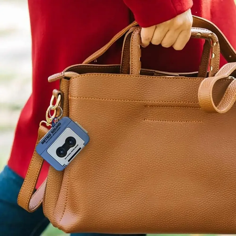 Portable Music Key Chain Holder Musical Instrument Toy Can Record Wall Keychain Storage Box Music Box Movement Keychain