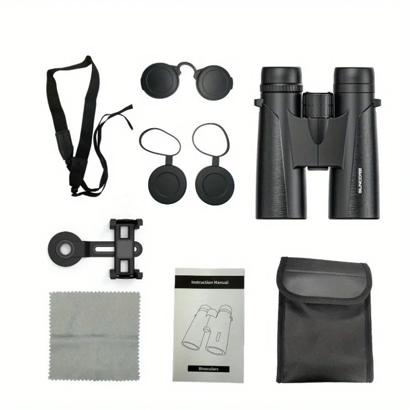 SUNCORE 10x42 Pro Compact Binoculars: Large Eyepiece for Expansive View & Low Light | Lightning Focus for Hunting & Action |