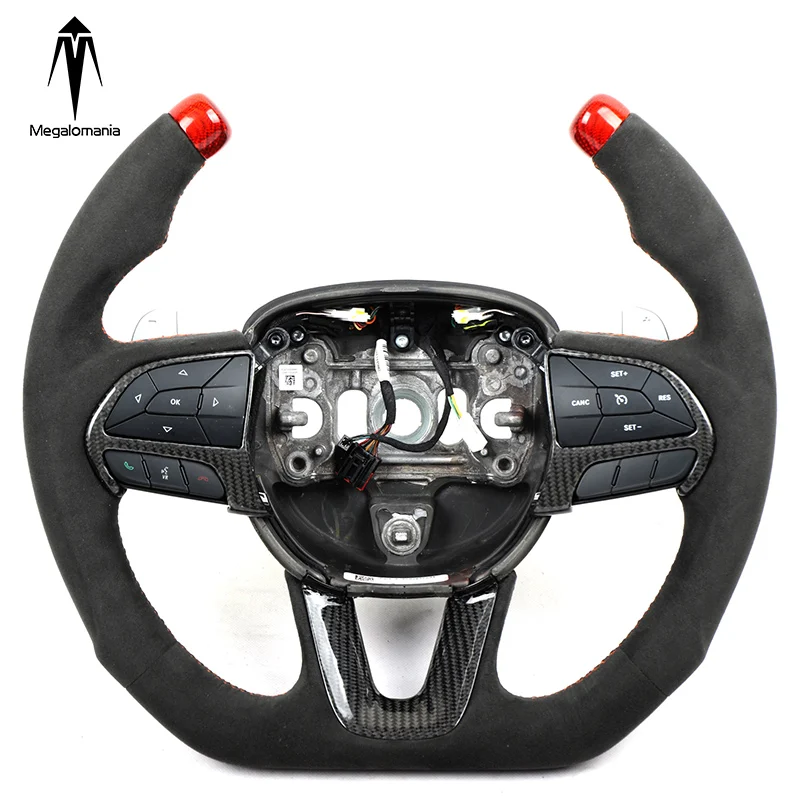 Personal customize universal modified carbon fiber suede alcantara car steering wheel Fit for Dodge