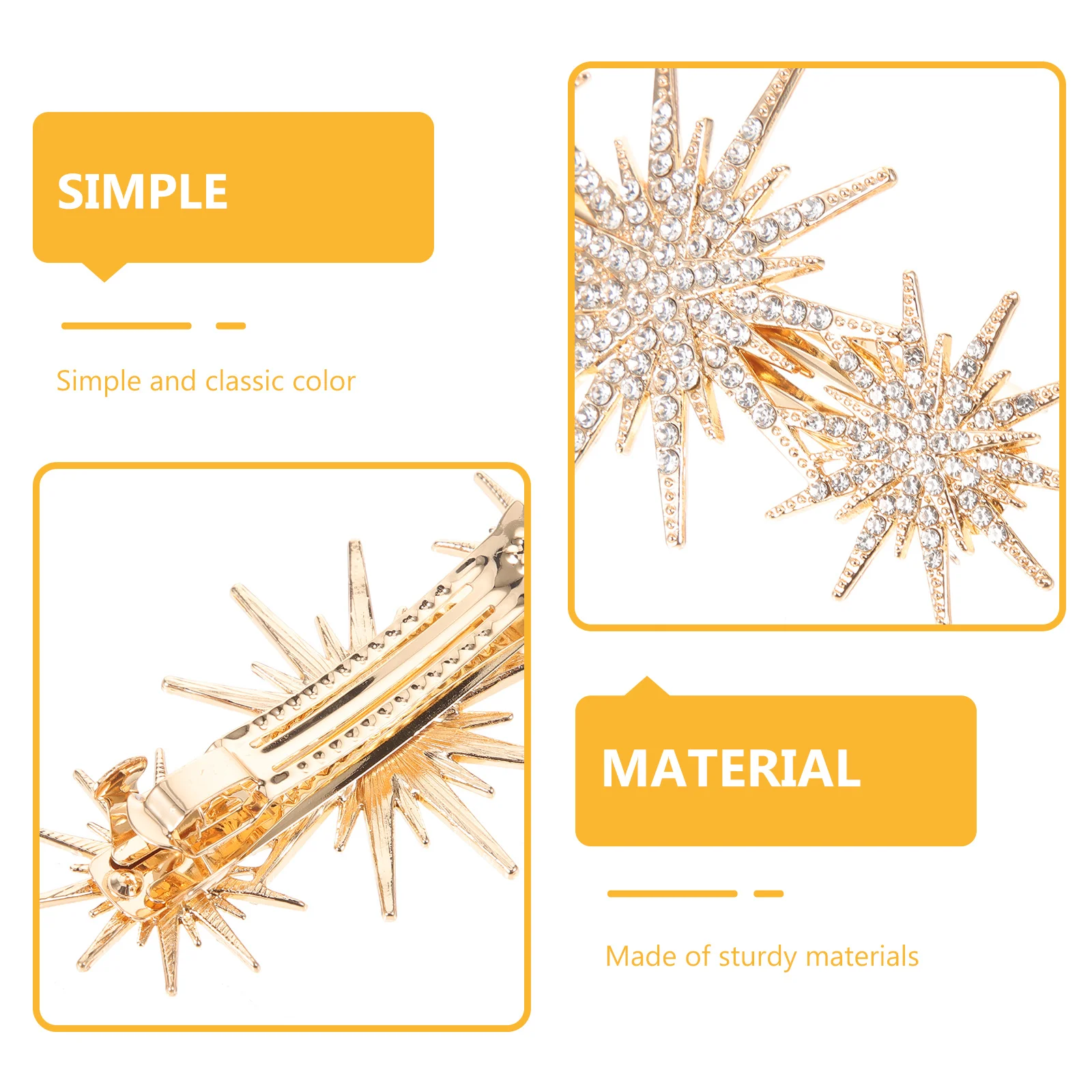 

Rhinestone Clips For Women Spring Crystal Decorative Small Accessories Sturdy Durable Hair Barrettes For Thick Thin Curly