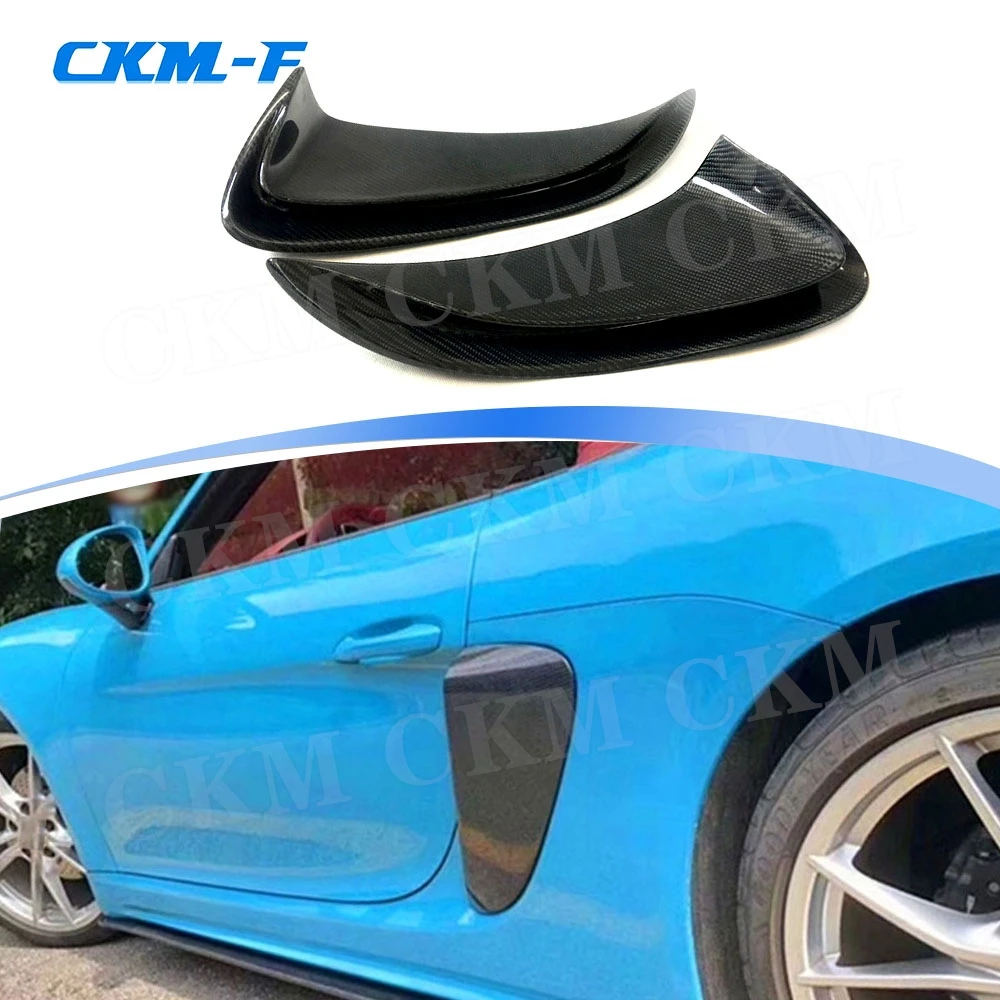 

Накладки на заднее боковое вентиляционное отверстие из углеродного волокна, крышки на крылья, украшения для Porsche 718 Cayman Boxster Base S 2016-2019