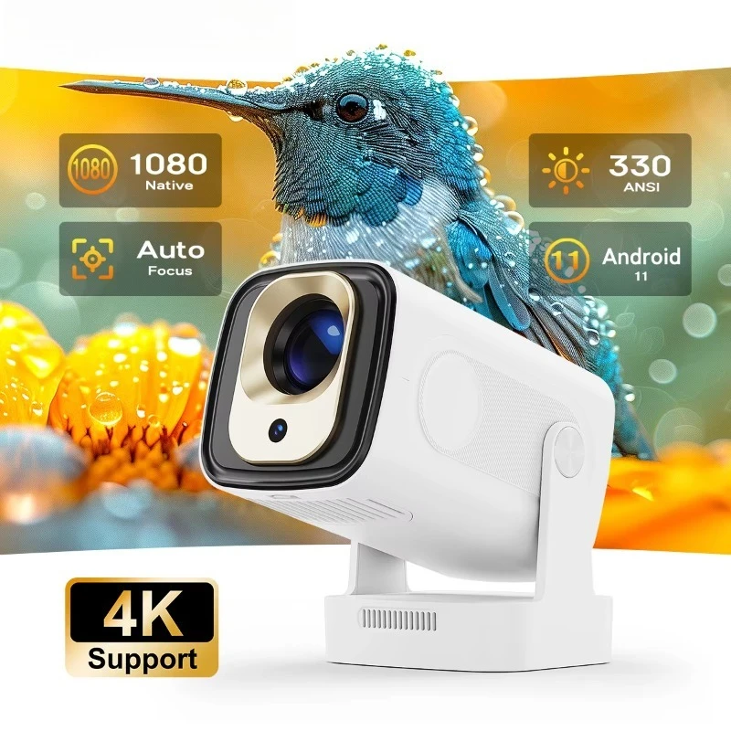 

Mini Projector With Bag 4K Android 11 Portable Short Throw Home Theater LED Lamps Auto Focus Lens