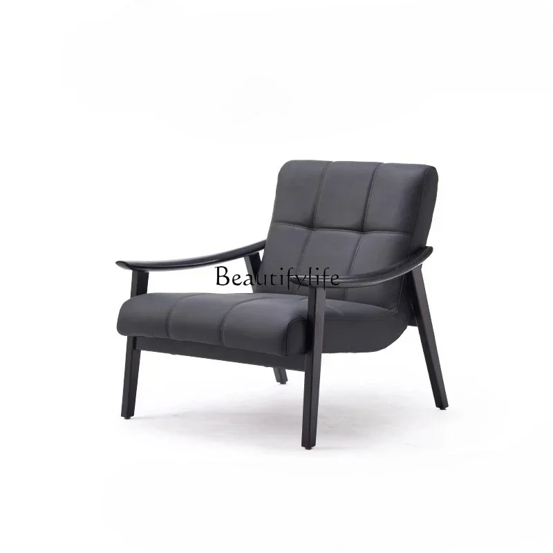 

*Italian minimalist Finn leisure chair designer solid wood retro single sofa chair living room balcony home