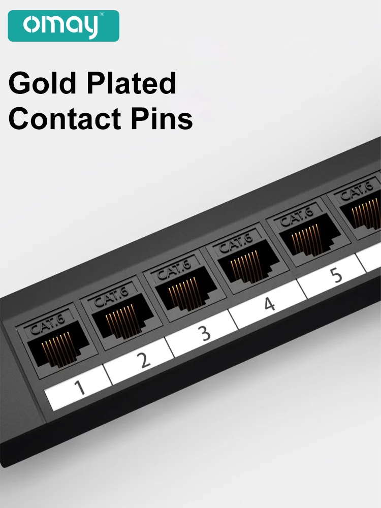 Patch Pan OMAY CAT6 19 Cal 1U 8/24 Port szafa przelotowy RJ45 Adapter do kabla gniazdo Keystone rama modułowa