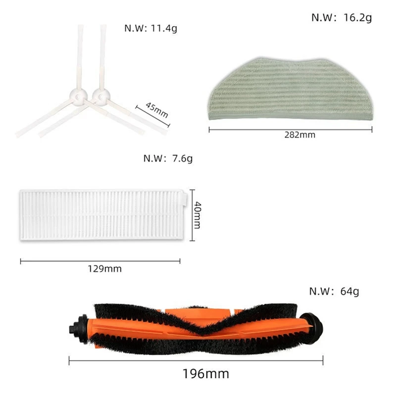 For XIAOMI MIJIA G1 / MJSTG1 / V3 Vax Robot Vacuum Mop Mandatory Replacement Roller Brush Filter Spare Parts