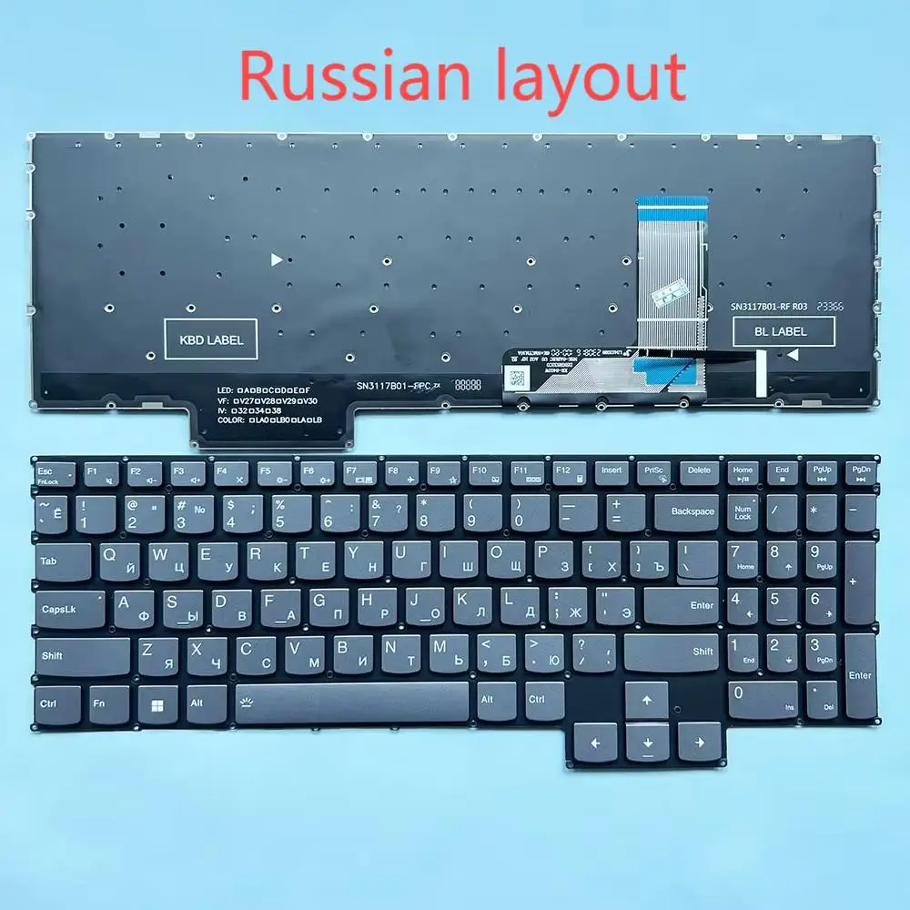 Y7000P US/Russian Backlit Keyboard for LENOVO Legion Slim 5 16APH8 5-16IRH8 G5000 APH8 R7000P IRH8 LOQ 15APH8 2023