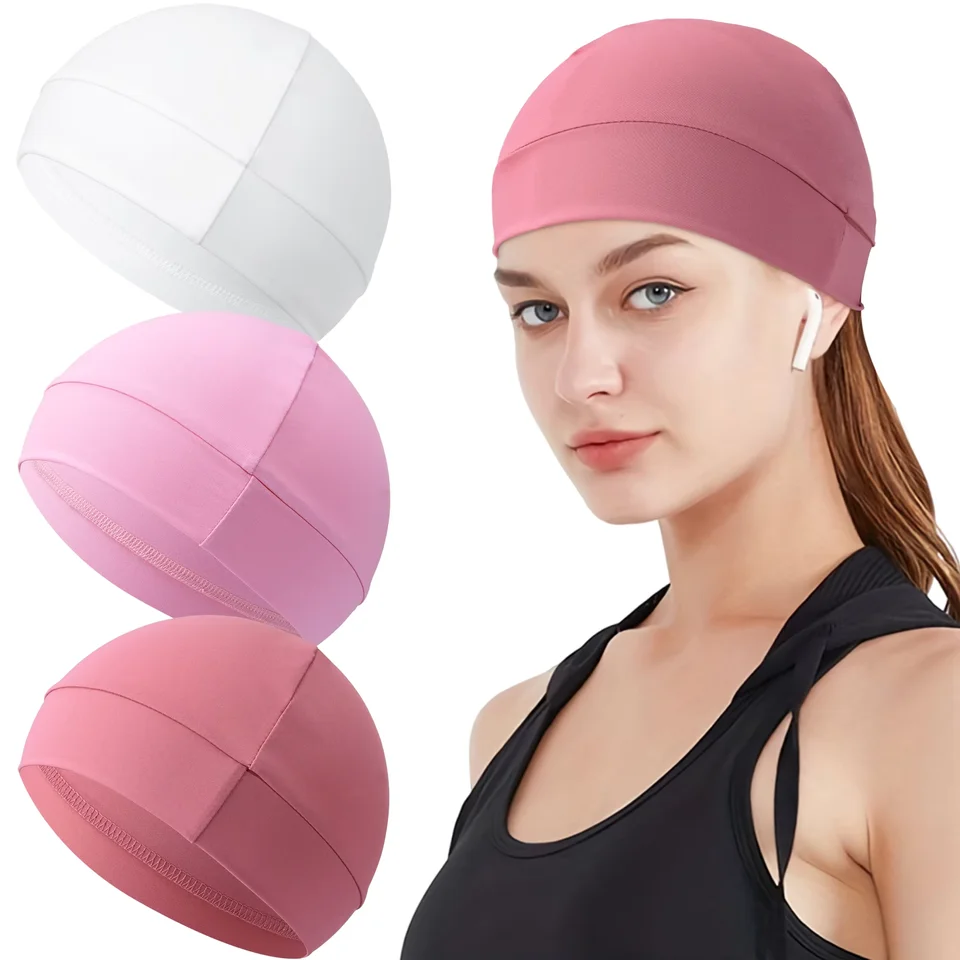 3-Pack Unisex Skull Caps: Cotton or 75% Nylon/25% Spandex Beanies | Sweat-Wicking Lightweight for Running, Cycling, Sleep | Mult, image 9
