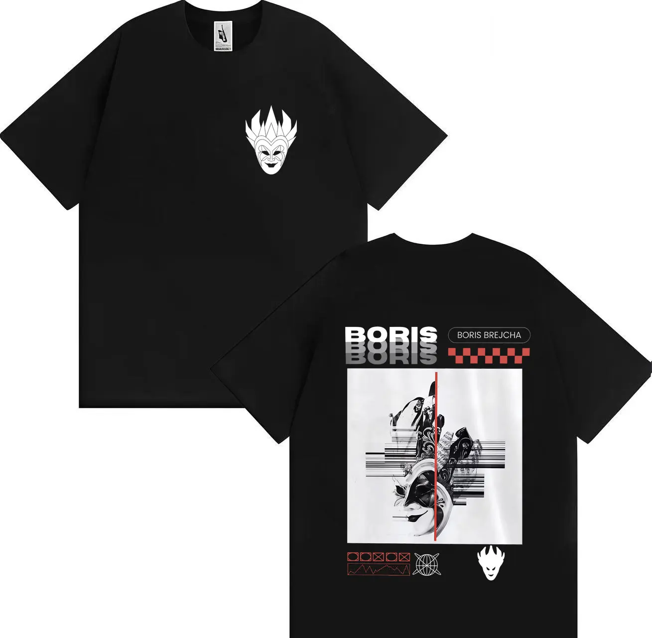 2025 بوريس بريجشا جولة الهيب هوب قناع موضة تي شيرت رجل إمرأة الصيف تي شيرت الهيب هوب تيز Crewneck Y2K قصيرة الأكمام تي شيرت #1