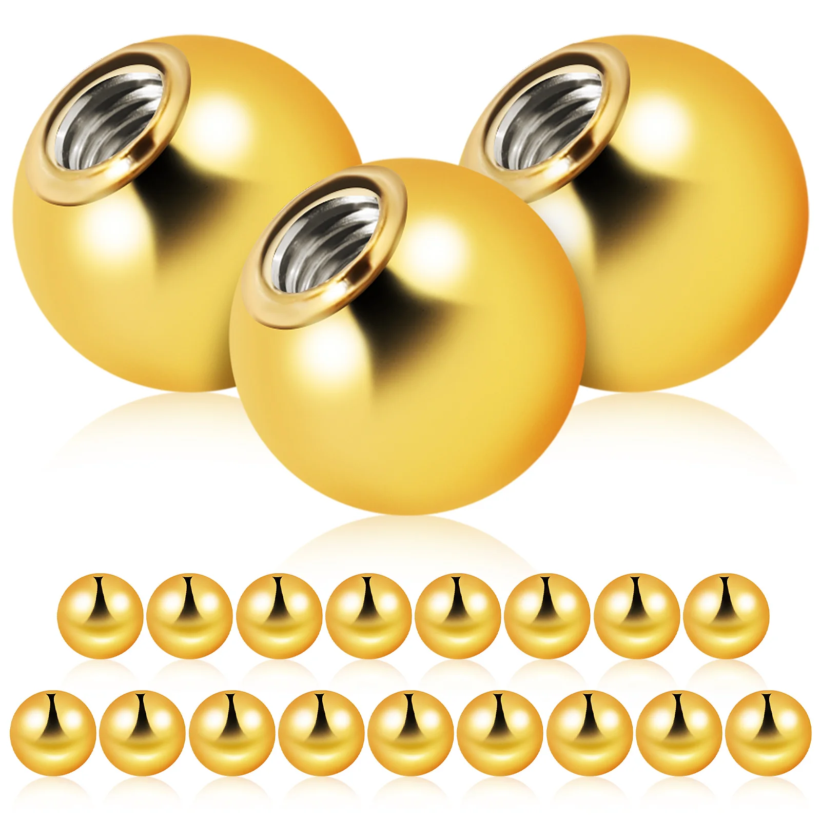 

20Pcs Piercing Balls Stainless Steel Replacement Balls Durable for Belly Button Lip Jewelry Gold Spacer Beads Body Jewelry