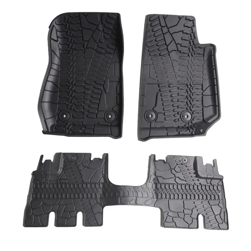 Voor Jeep Wrangler Jk 2007-2017 2 Deuren 4 Deuren Zwart Waterdicht Rubber Auto Vloermat Antislip Tapijt Interieuraccessoires
