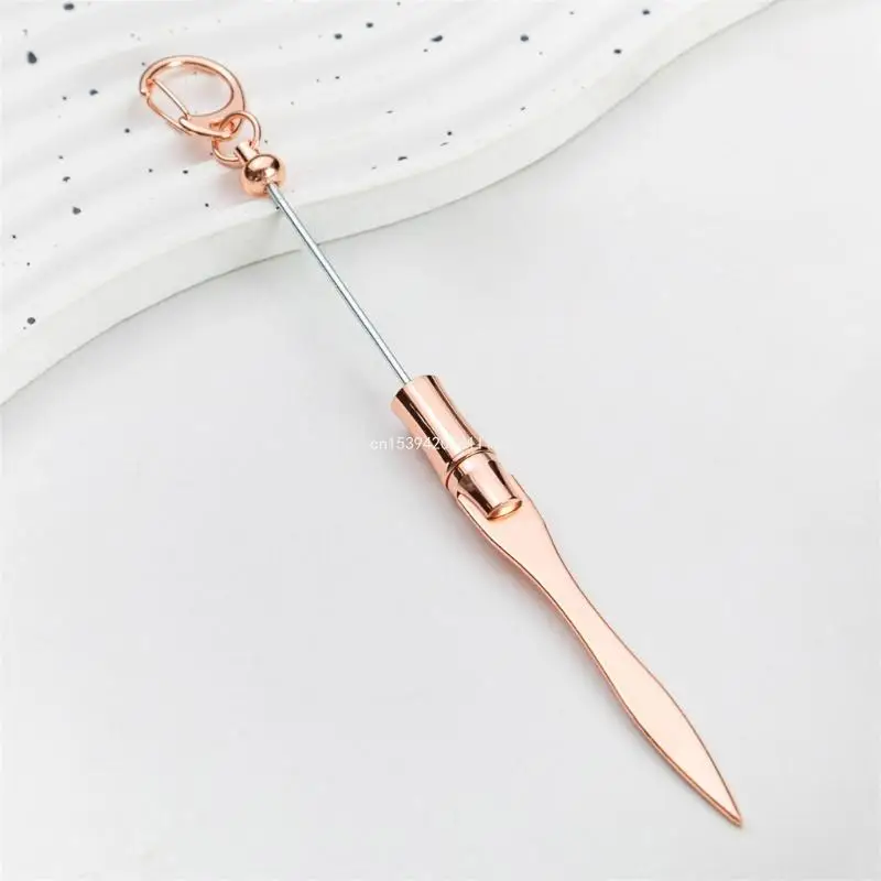 Beadable Letter Opener 학생용 Beadable 봉투 오프너, 키체인 클립이 있는 금속 편지 오프너 Envelope Slitter Dropship