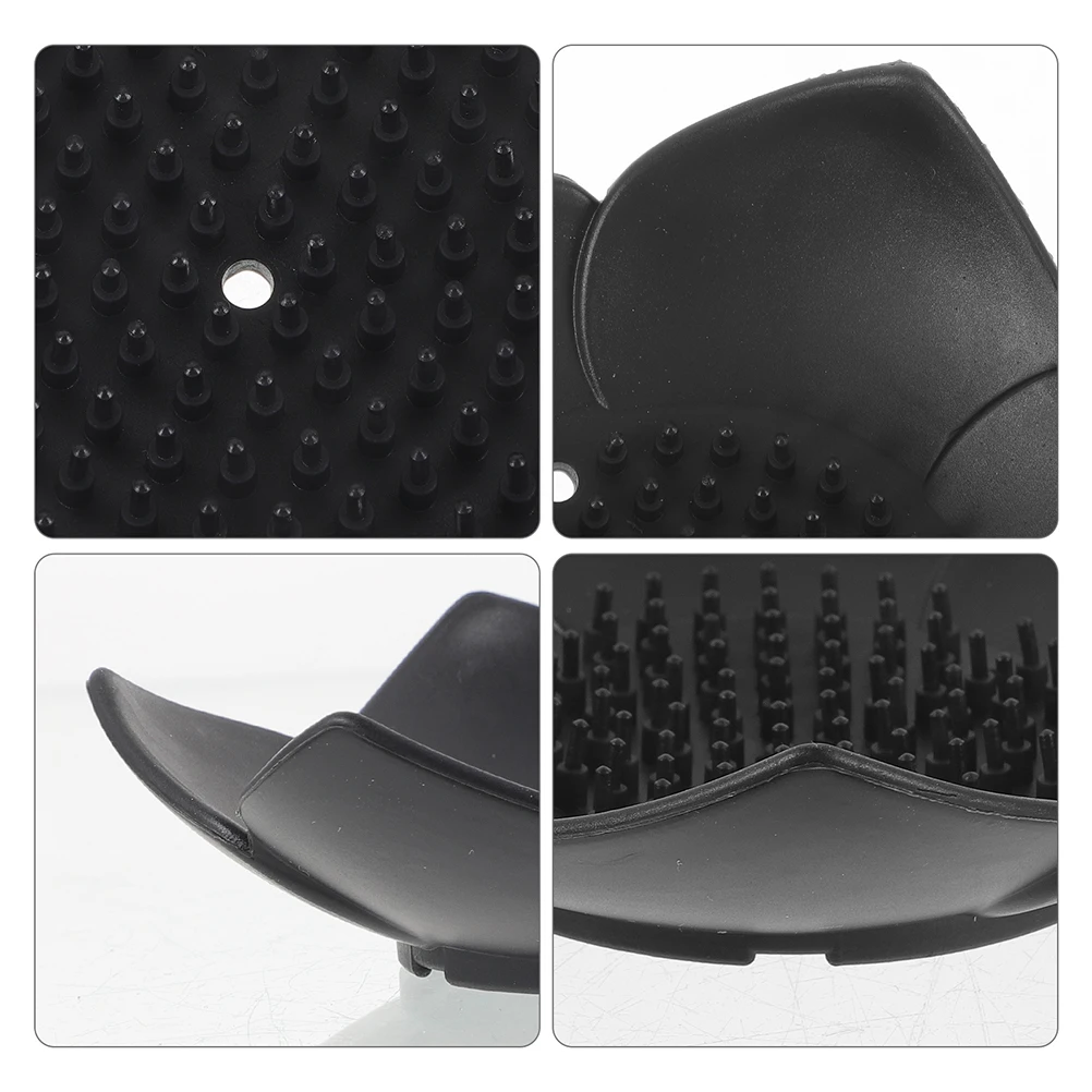 

2pcs Black Silicone Soap Holder Self-draining Tray for Bathroom Kitchen Sponge Earring Storage Portable Sink Dish Rack