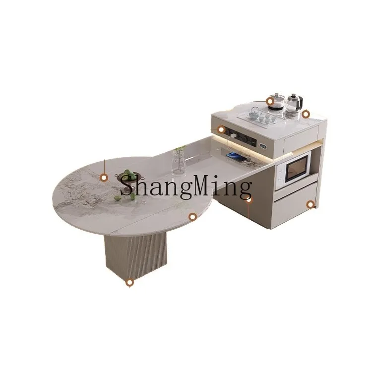 

FG Premium Medium Fold Variable Round Household Integrated Cream Wind Square Round Dual-purpose Table Retractable Folding Island