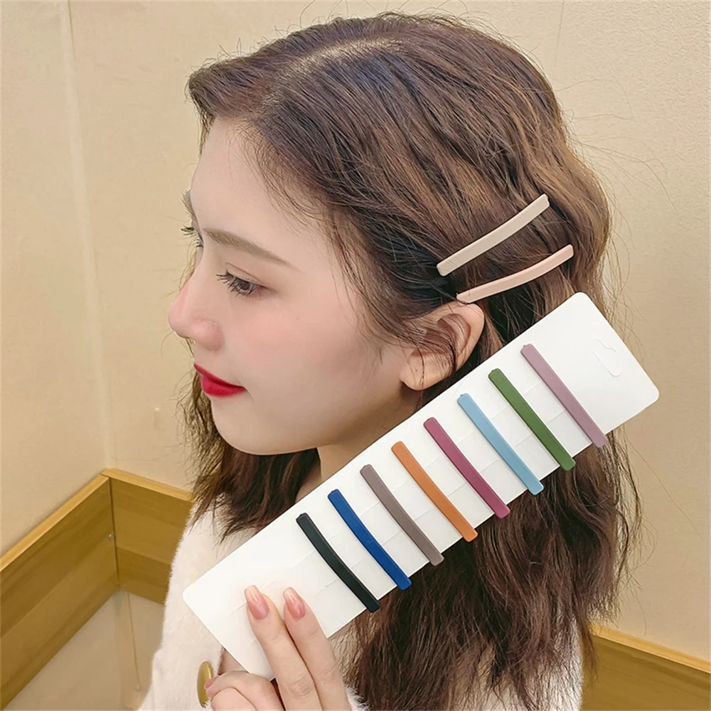 5/10Pcs/Set Fashion Girls Design Frosted Hair Clips Korean Colorful Hairpins Sweet Headwear Hair Accessories for Women Barrettes