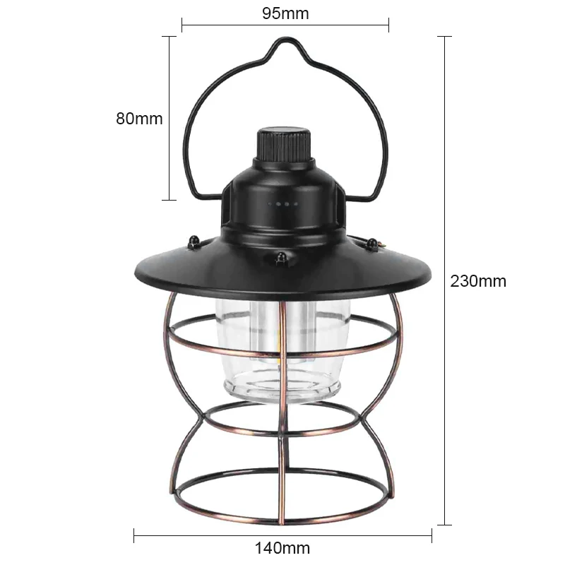 Portable Retro Lantern 2700-6000K Color Temperature USB Rechargeable Flashlight 4 Hours Long Battery Life with Power Bank