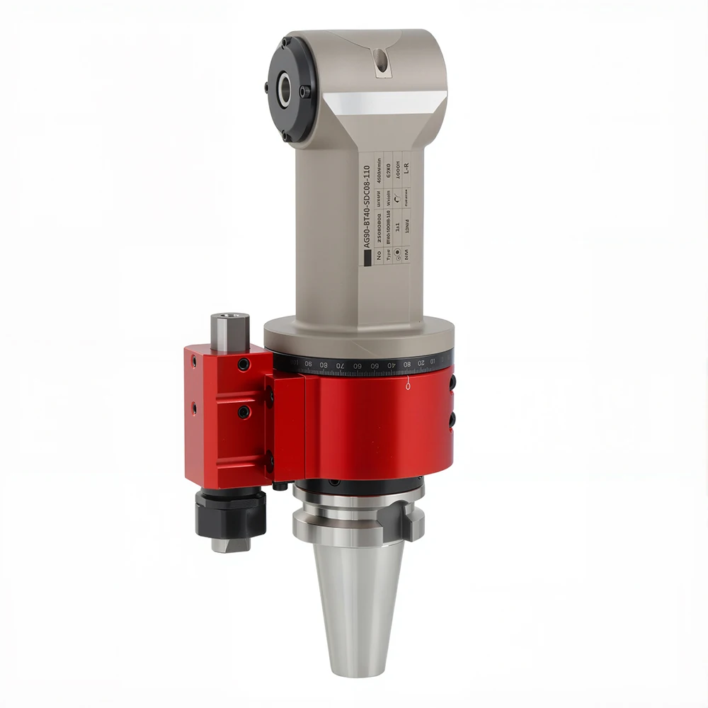 Milling Heads BT40 Chuck AG90 SDC08 Collet BT40 BT50 90 Degree Side-Milling Right-Angle Head with Anti-Interference Extension